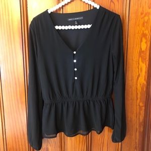WHBM black blouse